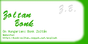 zoltan bonk business card