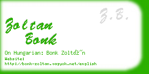 zoltan bonk business card